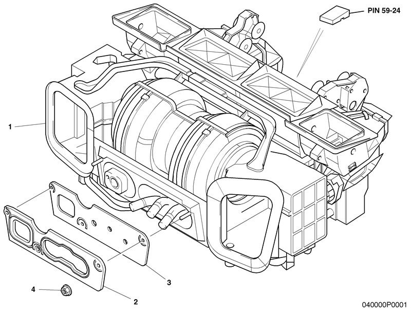 Bentley Arnage Oro kondicionavimo sistema schema – pozicija 1: Oro kondicionavimo (HVAC) blokas, komplektas